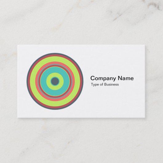 Carte De Visite Cercles concentrés colorés 04 (Devant)