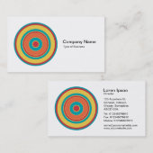Carte De Visite Cercles concentrés colorés 05 (Devant / Derrière)
