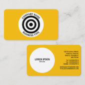 Carte De Visite Cercles concentrés - Jaune #F8BC08 (Devant / Derrière)