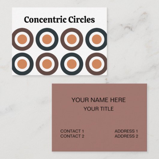 Carte De Visite Cercles Concentriques Colorés (Devant / Derrière)