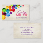 Carte De Visite Cercles d'aquarelle Abstraits (Devant / Derrière)