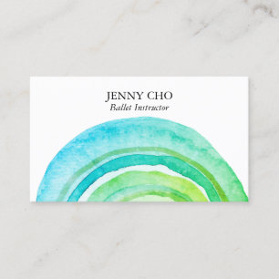 Carte De Visite Cercles d'aquarelle Anneaux Abstrait minimaliste v