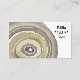 Carte De Visite Cercles d'aquarelle Anneaux neutres Abstraits