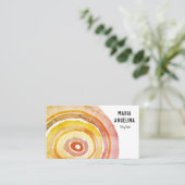 Carte De Visite Cercles d'aquarelle Bagues neutres Rouge chaud Abs (Debout devant)