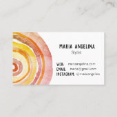 Carte De Visite Cercles d'aquarelle Bagues neutres Rouge chaud Abs (Dos)