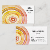 Carte De Visite Cercles d'aquarelle Bagues neutres Rouge chaud Abs (Devant / Derrière)