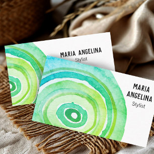 Carte De Visite Cercles d'aquarelle Cercles neutres Cernes verts A