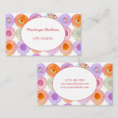 Carte De Visite Cercles d'aquarelle géométrique Abstraite moderne  (Devant / Derrière)