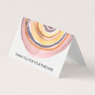 Carte De Visite Cercles d'aquarelle Merci minimaliste Abstrait