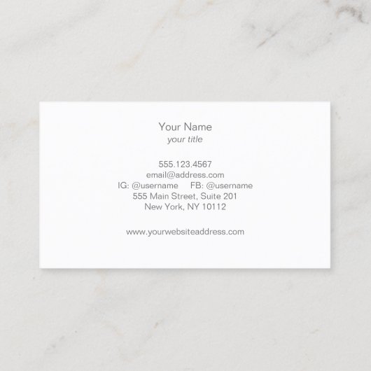 Carte De Visite Cercles d'argent modernes élégants (Dos)