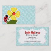 Carte De Visite Cercles de bleus layette ; Coccinelle (Devant / Derrière)