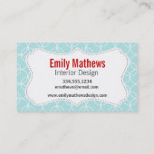 Carte De Visite Cercles de bleus layette ; Coccinelle (Dos)