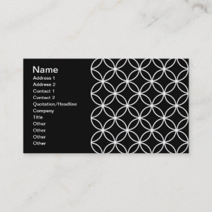 Carte De Visite Cercles de chevauchement Motif moderne noir blanc