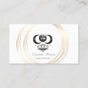 Carte De Visite Cercles de lune dorée professionnelle Lotus