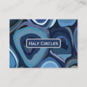 Carte De Visite Cercles demi-bleus géométriques Abstraits (Devant)