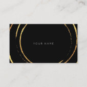 Carte De Visite Cercles d'huile d'or géométrique Vip noir (Devant)