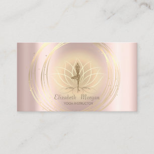 Carte De Visite Cercles d'or élégant moderne Lotus Yoga Girl