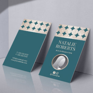 Carte De Visite Cercles d'or géométriques Turquoises modernes Phot