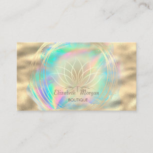 Carte De Visite Cercles d'Or Modernes Lotus Holographique Inc
