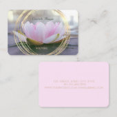 Carte De Visite Cercles dorés élégants modernes Lotus rose (Devant / Derrière)