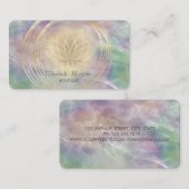 Carte De Visite Cercles élégants dorés Lotus Perle Holographique (Devant / Derrière)