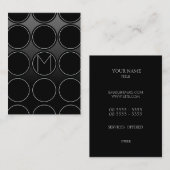 Carte De Visite Cercles et monogramme noirs (Devant / Derrière)