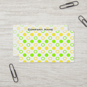 Carte De Visite Cercles et Pois de citron et de citron vert par ST