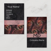 Carte De Visite CERCLES ÉTRANGES, EAUX Rouge Brown Abstrait Noir (Devant / Derrière)