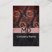 Carte De Visite CERCLES ÉTRANGES, EAUX Rouge Brown Abstrait Noir (Dos)