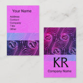 Carte De Visite CERCLES ÉTRANGES ET ÉPAULES Abstrait rose noir (Devant / Derrière)