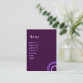 CARTE DE VISITE CERCLES GEOMETRIQUES ABSTRAITS VIOLET GRIS (Debout devant)