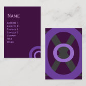 CARTE DE VISITE CERCLES GEOMETRIQUES ABSTRAITS VIOLET GRIS (Devant / Derrière)