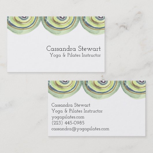 Carte De Visite Cercles géométriques de conception aquarelle Arche (Devant / Derrière)