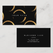 Carte De Visite Cercles géométriques Peinture Vip Noir doré (Devant / Derrière)
