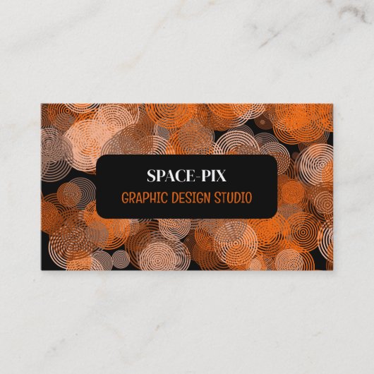 Carte De Visite Cercles graphiques orange, Graphic Designer (Devant)