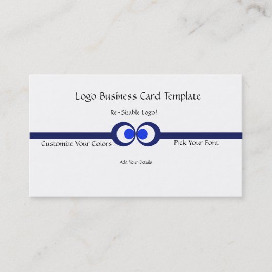 Carte De Visite Cercles Logo d'entreprise - Logo bleu simple (Devant)