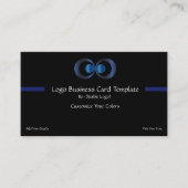 Carte De Visite Cercles métalliques bleus - Cercles simples en ble (Devant)