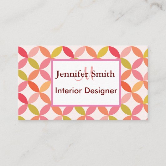 Carte De Visite Cercles modernes du milieu du siècle (Devant)