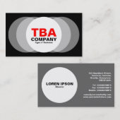 Carte De Visite Cercles - Noir (Devant / Derrière)