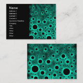 Carte De Visite Cercles noirs sur fond turquoise (Devant / Derrière)