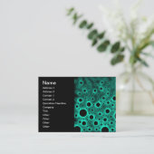 Carte De Visite Cercles noirs sur fond turquoise (Debout devant)