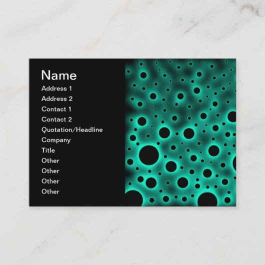 Carte De Visite Cercles noirs sur fond turquoise (Devant)