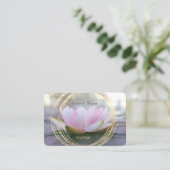 Carte De Visite Cercles Or Élégant Moderne Pink Lotus (Debout devant)