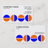 Carte De Visite Cercles pivotants - Bleu et orange (Devant / Derrière)