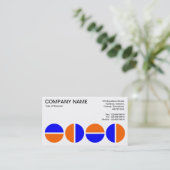 Carte De Visite Cercles pivotants - Bleu et orange (Debout devant)