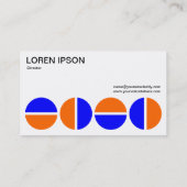 Carte De Visite Cercles pivotants - Bleu et orange (Dos)