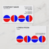 Carte De Visite Cercles pivotants - Rouge et Bleu (Devant / Derrière)