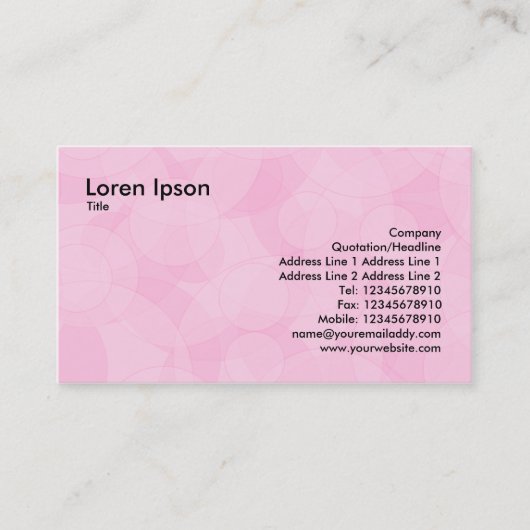 Carte De Visite Cercles - rose (Devant)
