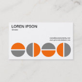 Carte De Visite Cercles rotatifs - orange et gris (Dos)