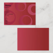 Carte De Visite Cercles rouges - potelés (Devant / Derrière)
